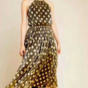 Anthropologie polka dot shimmer shimmer sparkle dress